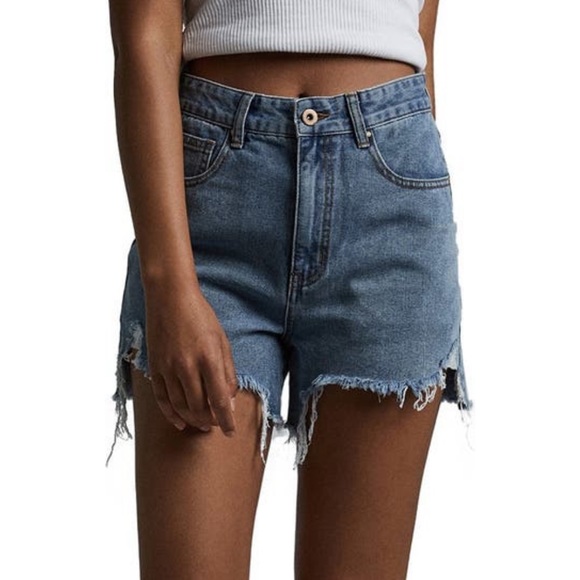 Women’s size 12 denim shorts- Cotton On High Rise Distressed - Picture 2 of 4